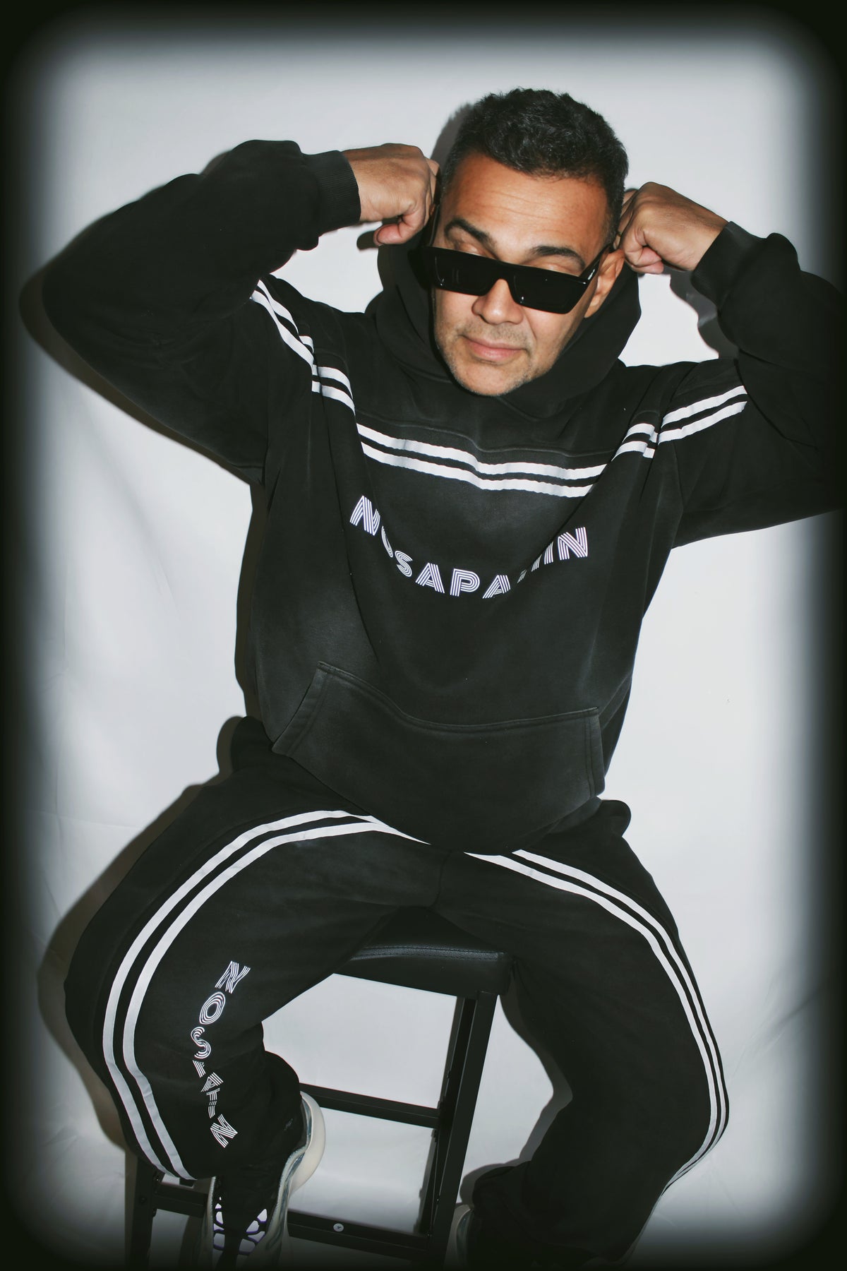 Sun Fade Contrast Tape Fleece Hoodie