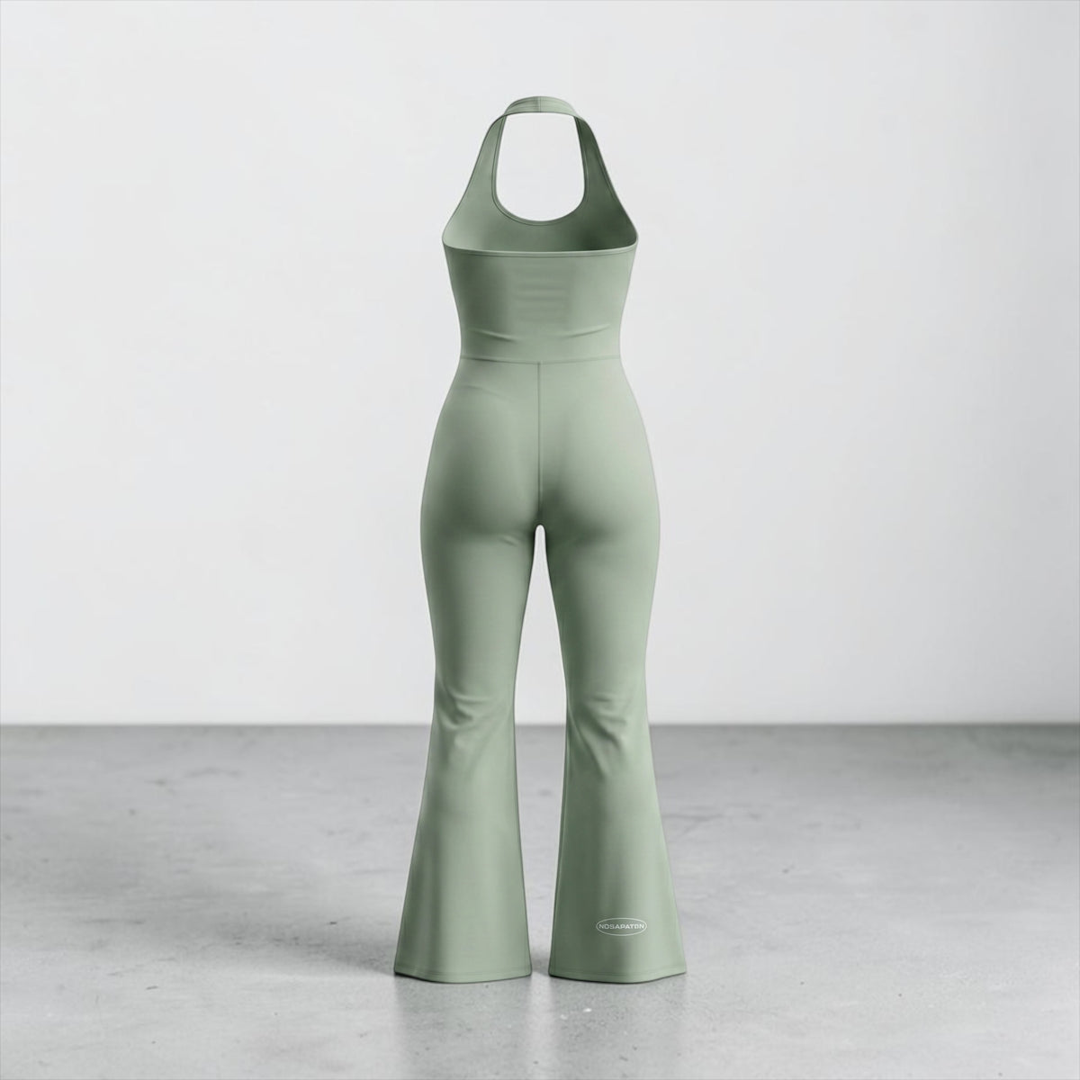 NS Sculpt Halter Flared Jumpsuit