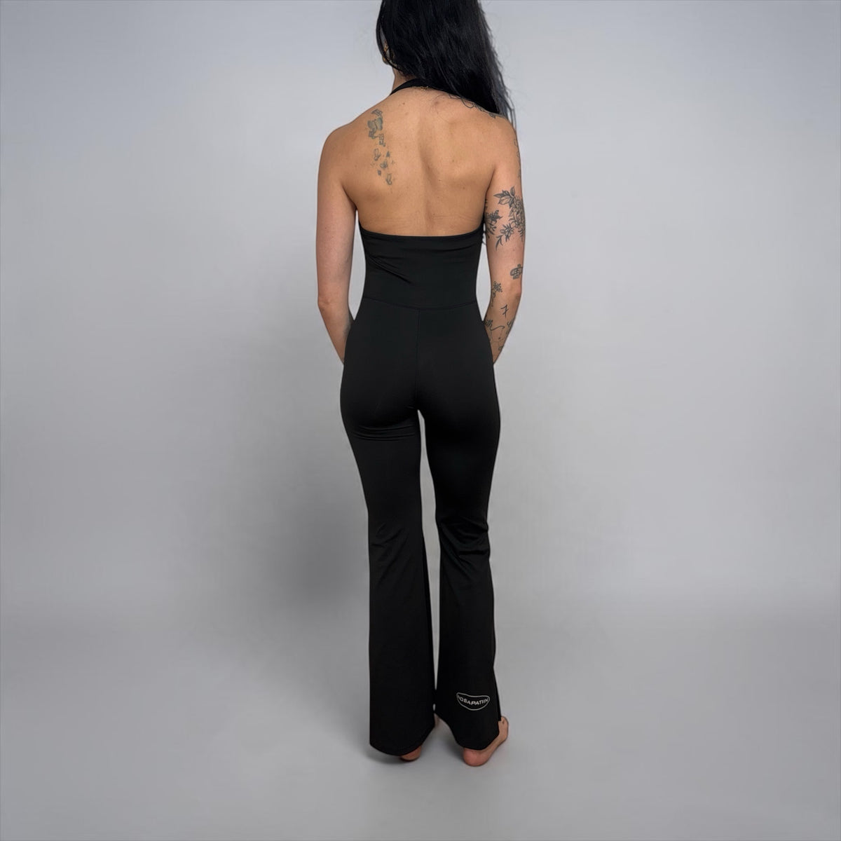 NS Sculpt Halter Flared Jumpsuit