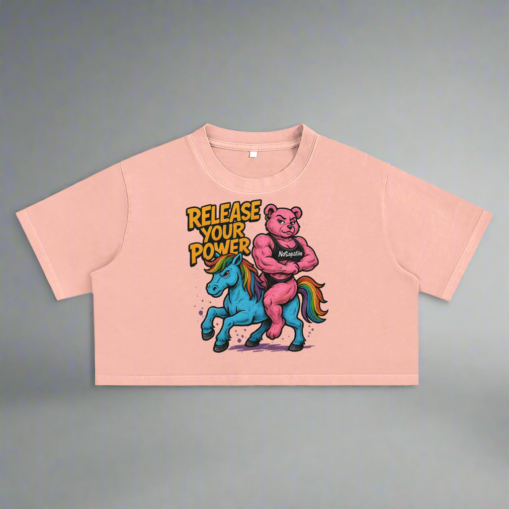 Snow Washed Crop Top - Release Your Power