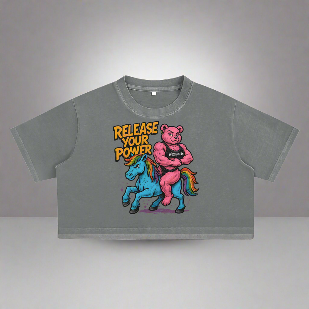 Snow Washed Crop Top - Release Your Power