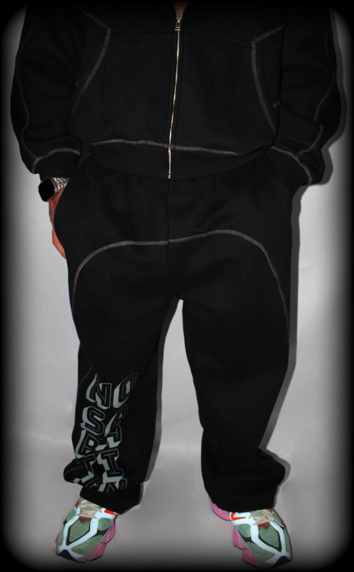 Contrast-Stitched Fleece Sweatpants