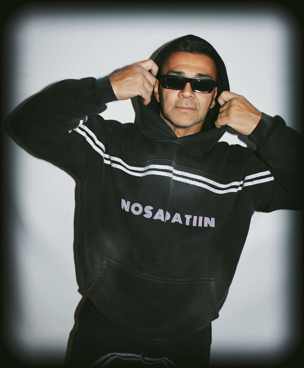 Sun Fade Contrast Tape Fleece Hoodie