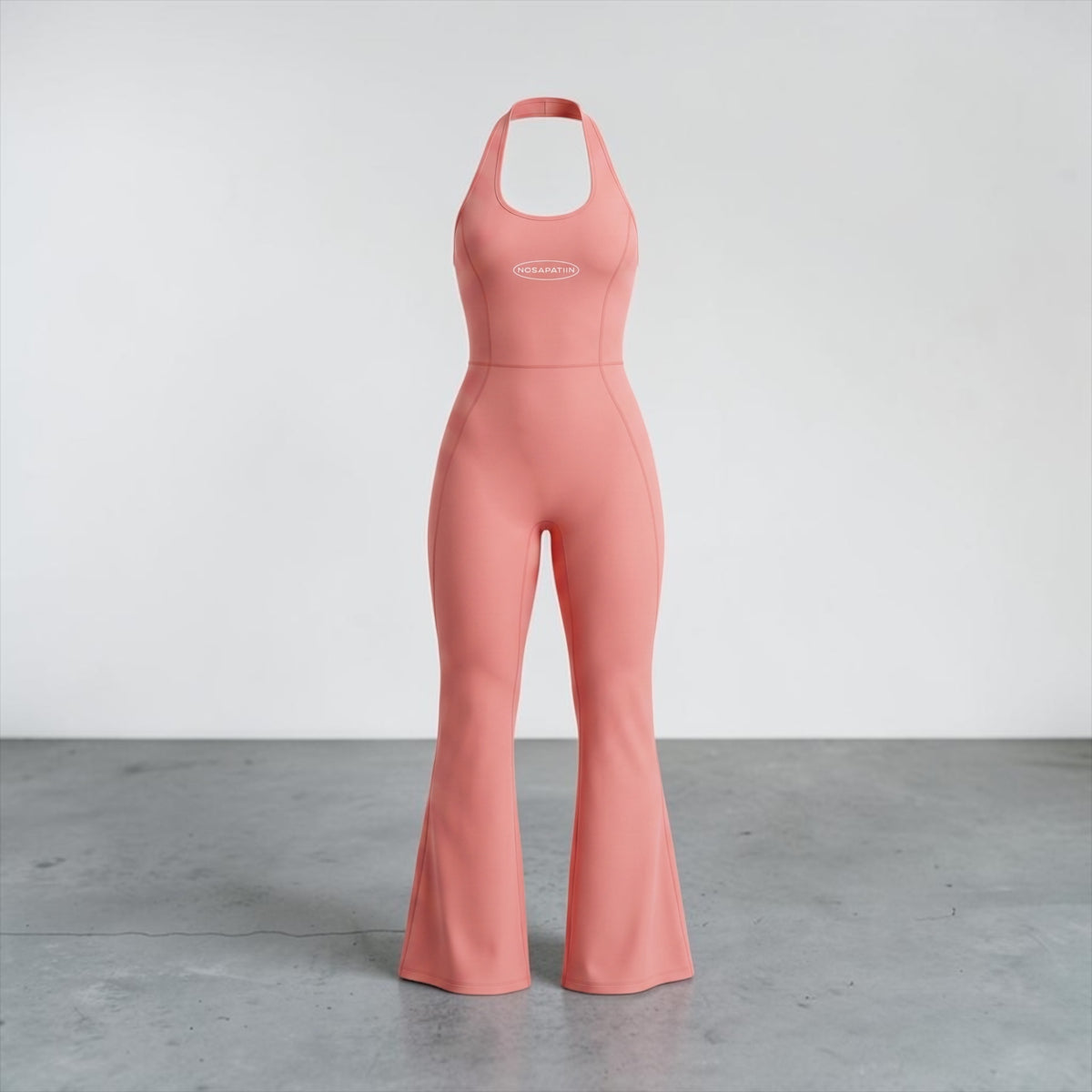 NS Sculpt Halter Flared Jumpsuit